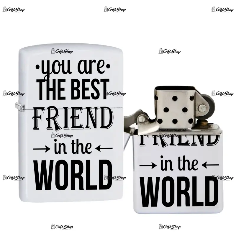You are the best friend in the world, bricheta metalica gravata laser cu mesaj